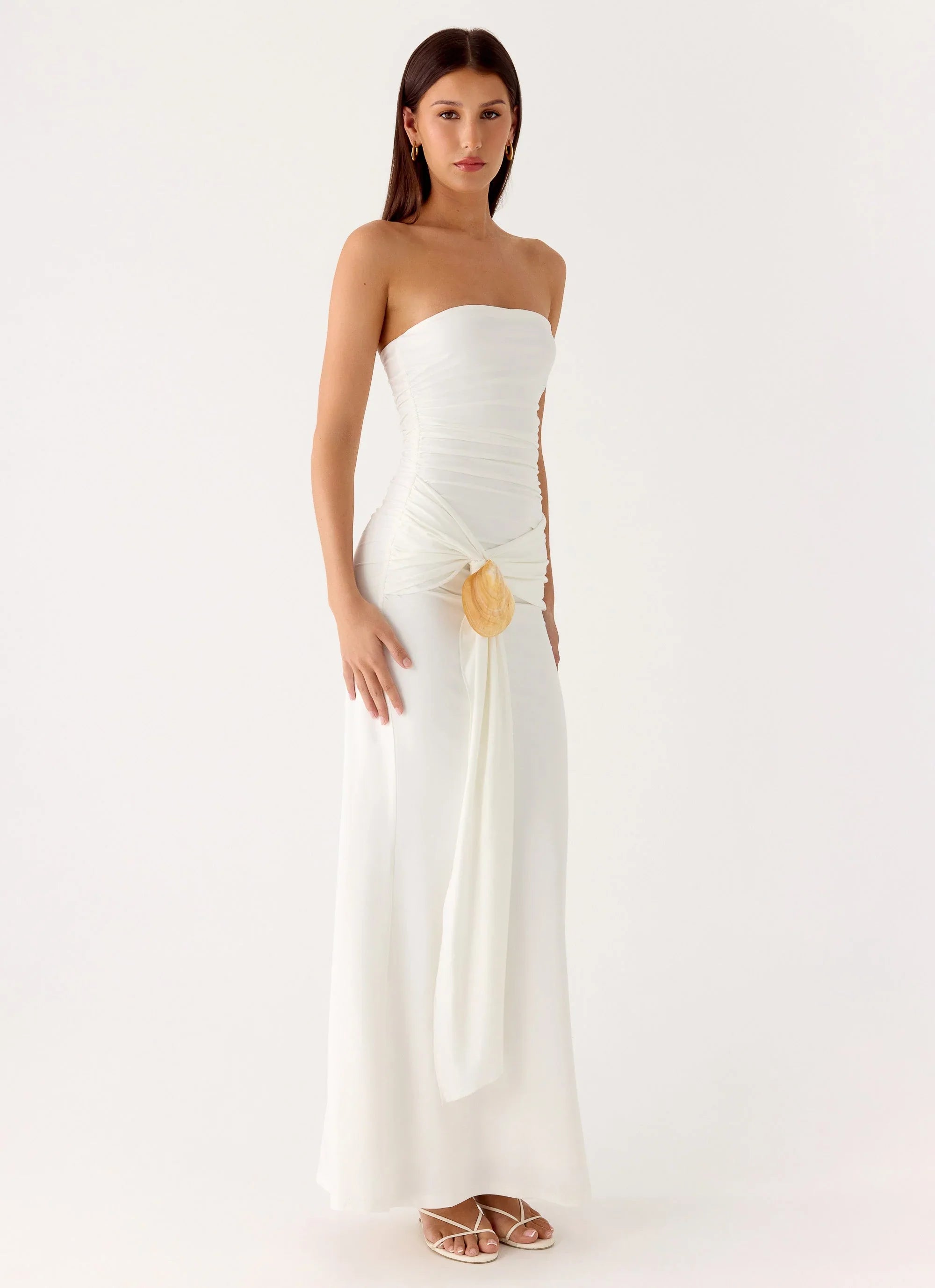 Party After Party Shell Maxi Dress White
