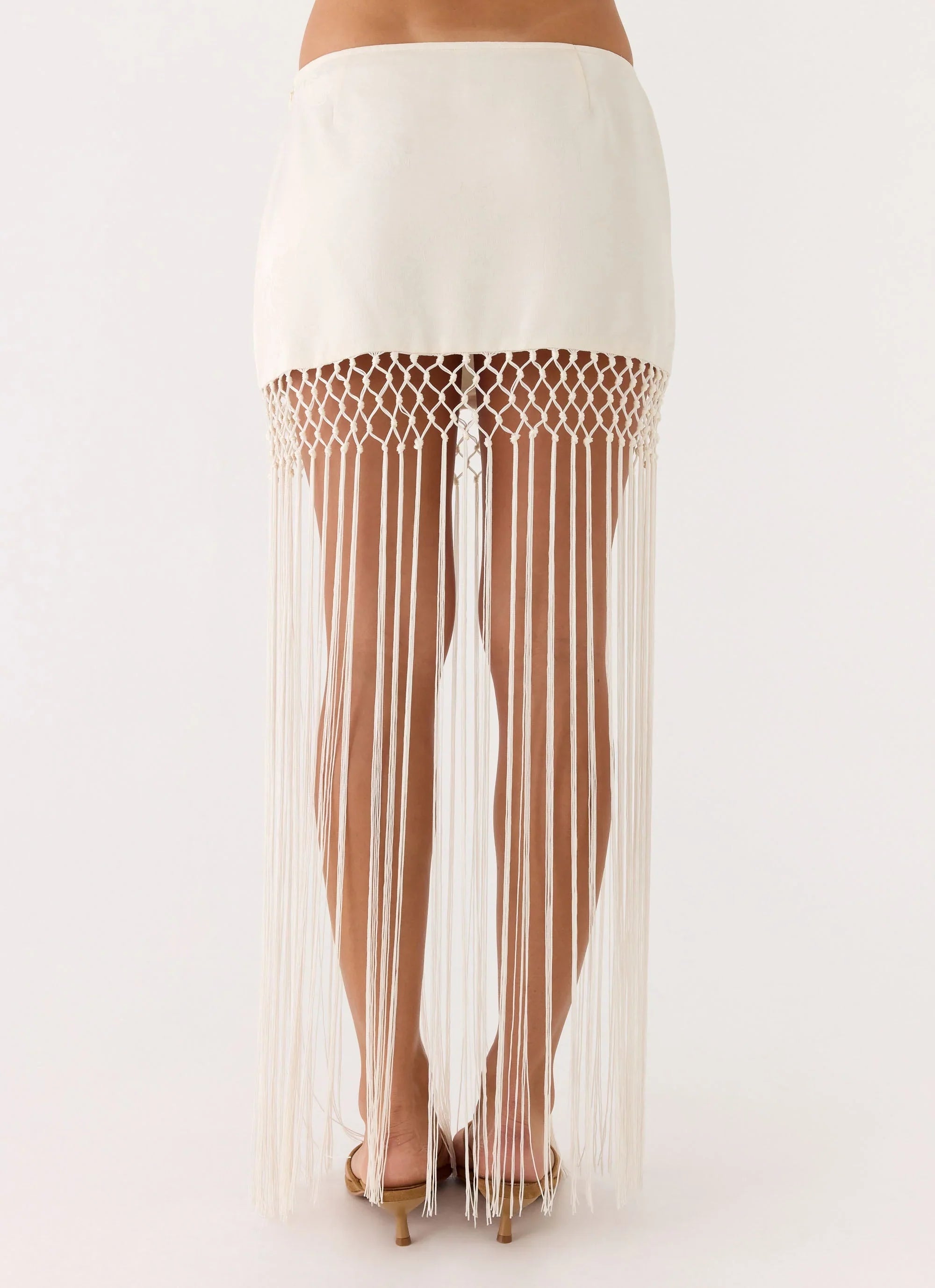 Mania Tassel Mini Skirt Ivory