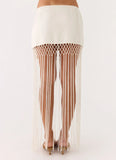 Mania Tassel Mini Skirt Ivory