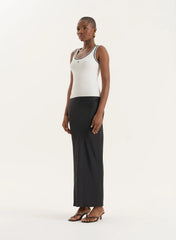 Cream Knitted Contrast Stitch Vest Top