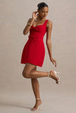 Corey Red Sweetheart Mini Dress With Bow Details
