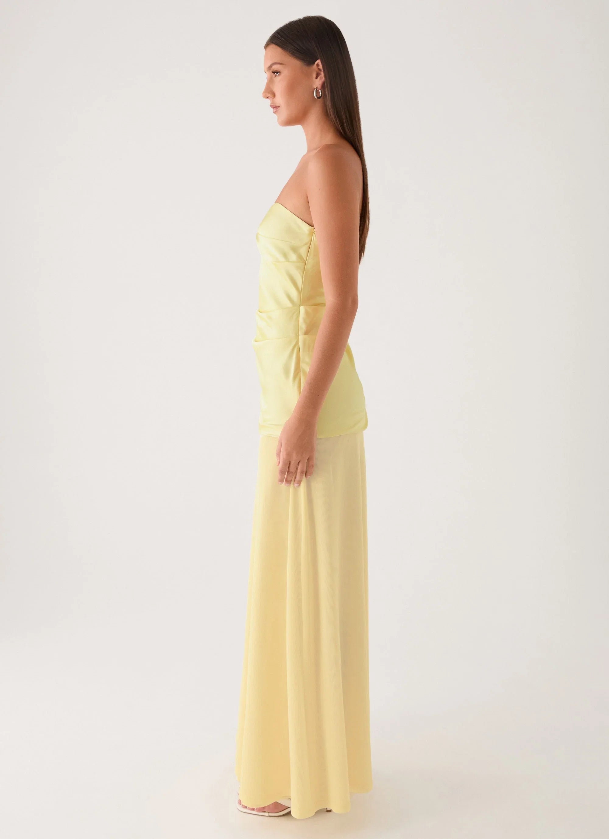 Cierra Strapless Maxi Dress Yellow