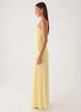 Cierra Strapless Maxi Dress Yellow