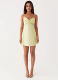 Ayla Satin Mini Dress Yellow