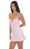 Foil Embellished Dress in Baby Pink