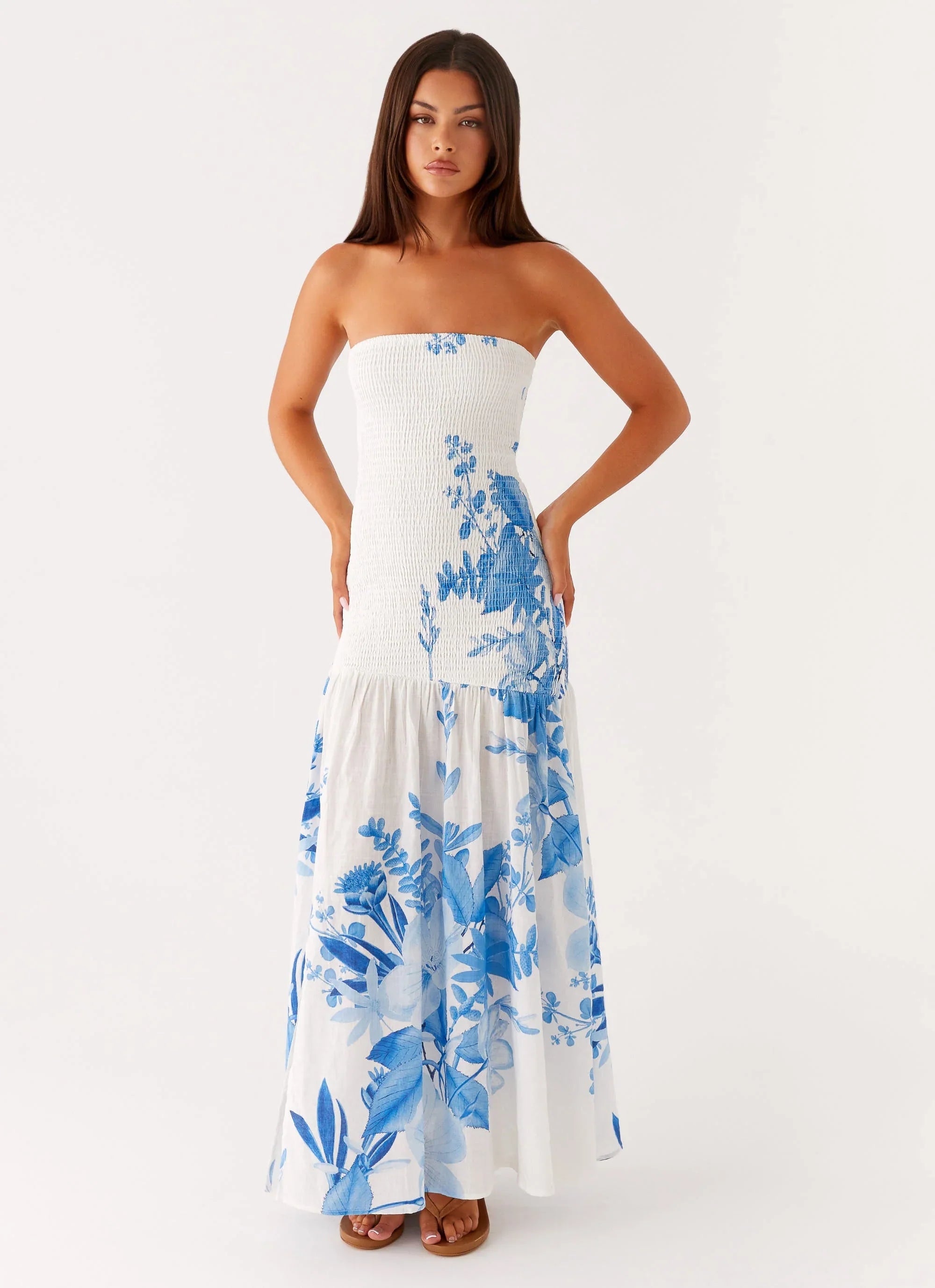 Rebecca Maxi Dress Blue Floral Print