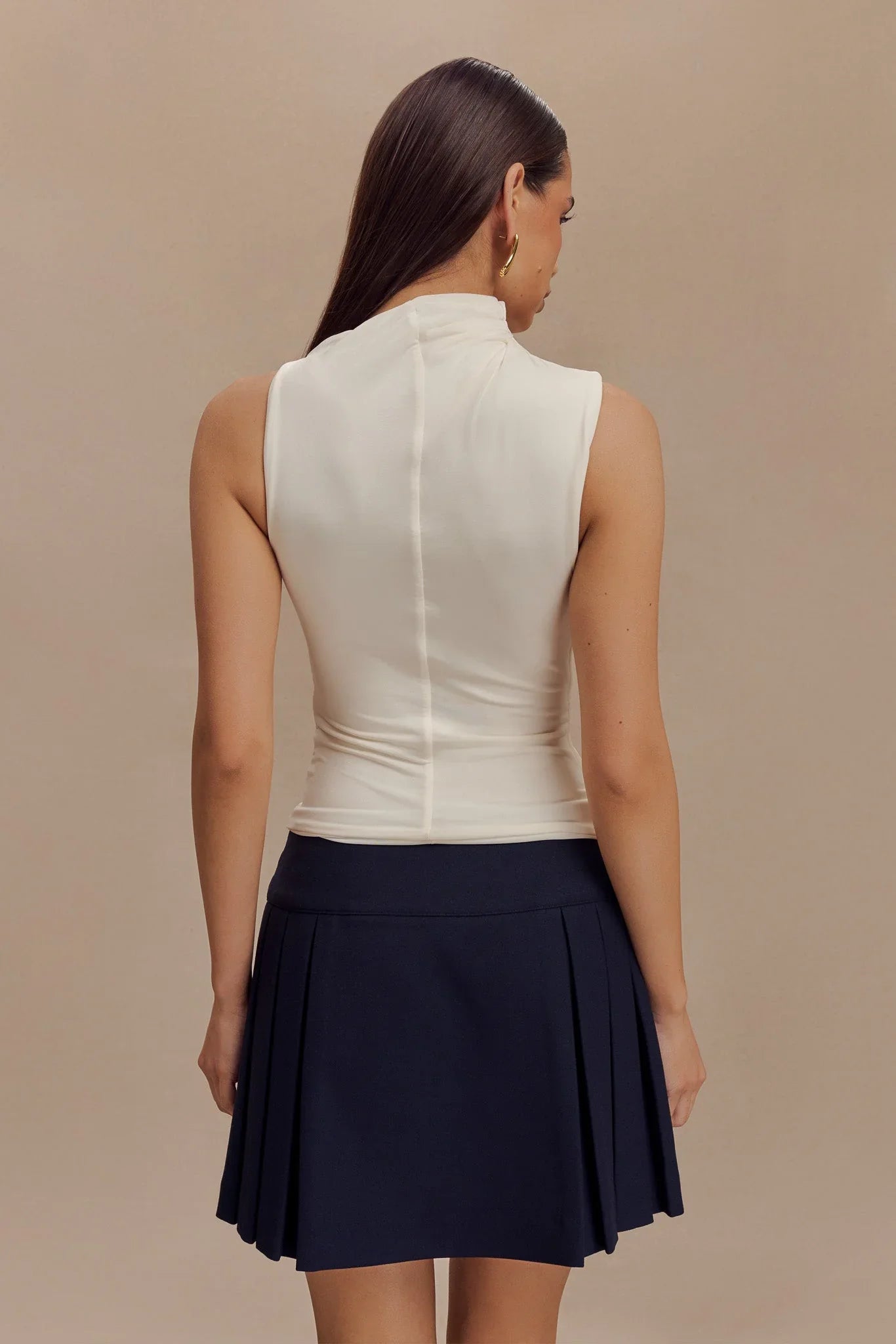 Hadleigh Sleeveless Slinky Top Ivory