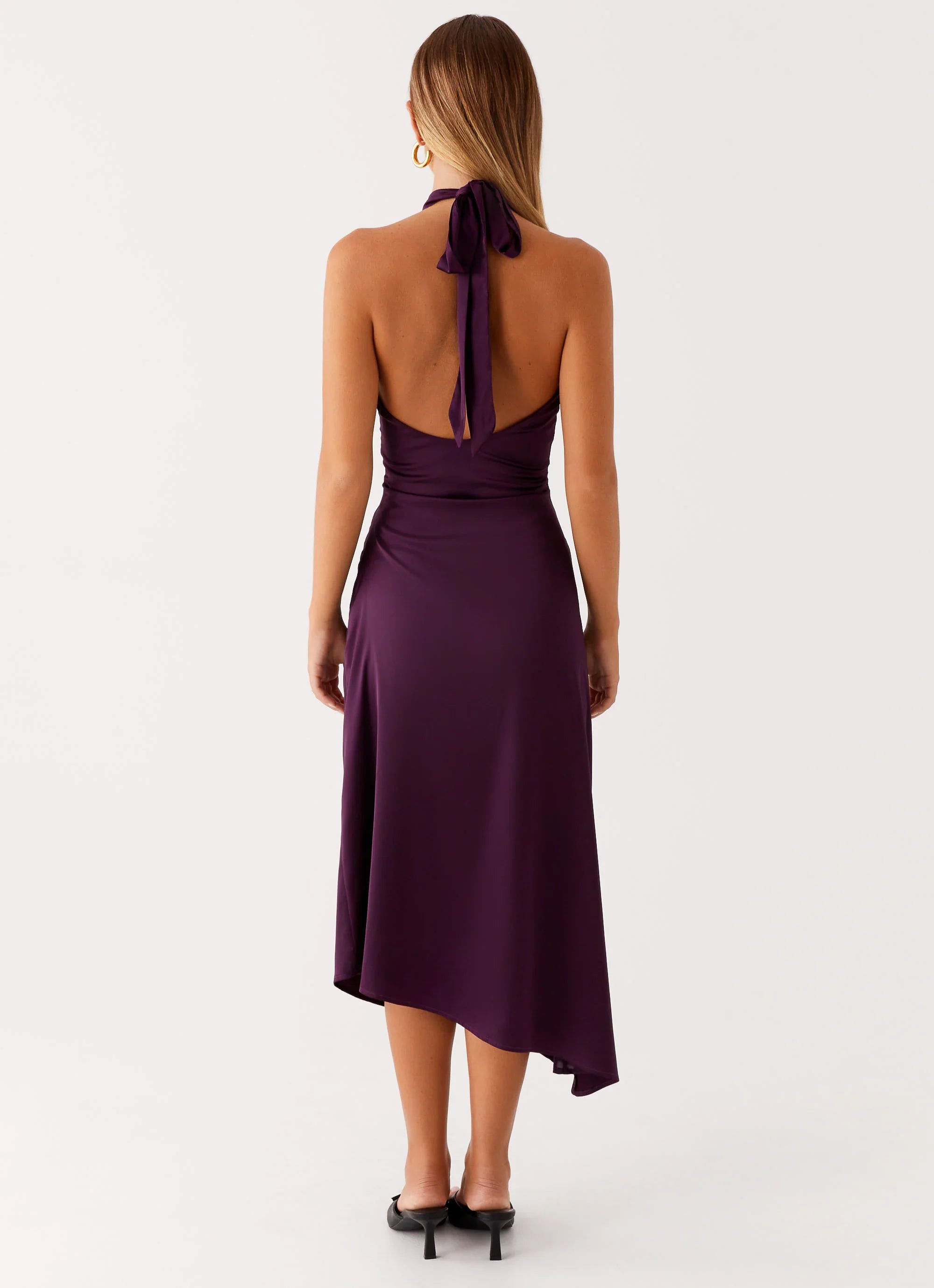Casta Halterneck Midi Dress Plum