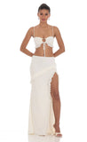Ruffle Two Piece Set in White