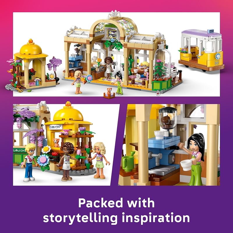 LEGO Friends Plant Café Flower Shop Pretend Play Building Toy Playset with 4 Minidolls and Cat Toy for Creative Storytelling Birthday Gift Idea for Girls and Boys Ages 9 and Up 42671