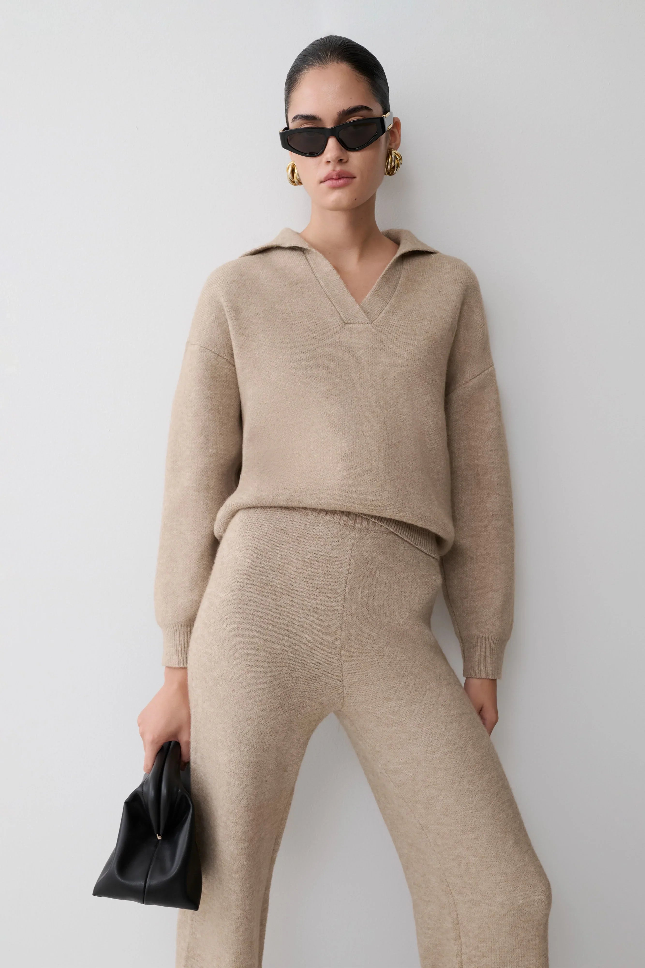 Luca Knit Jumper Beige Marle