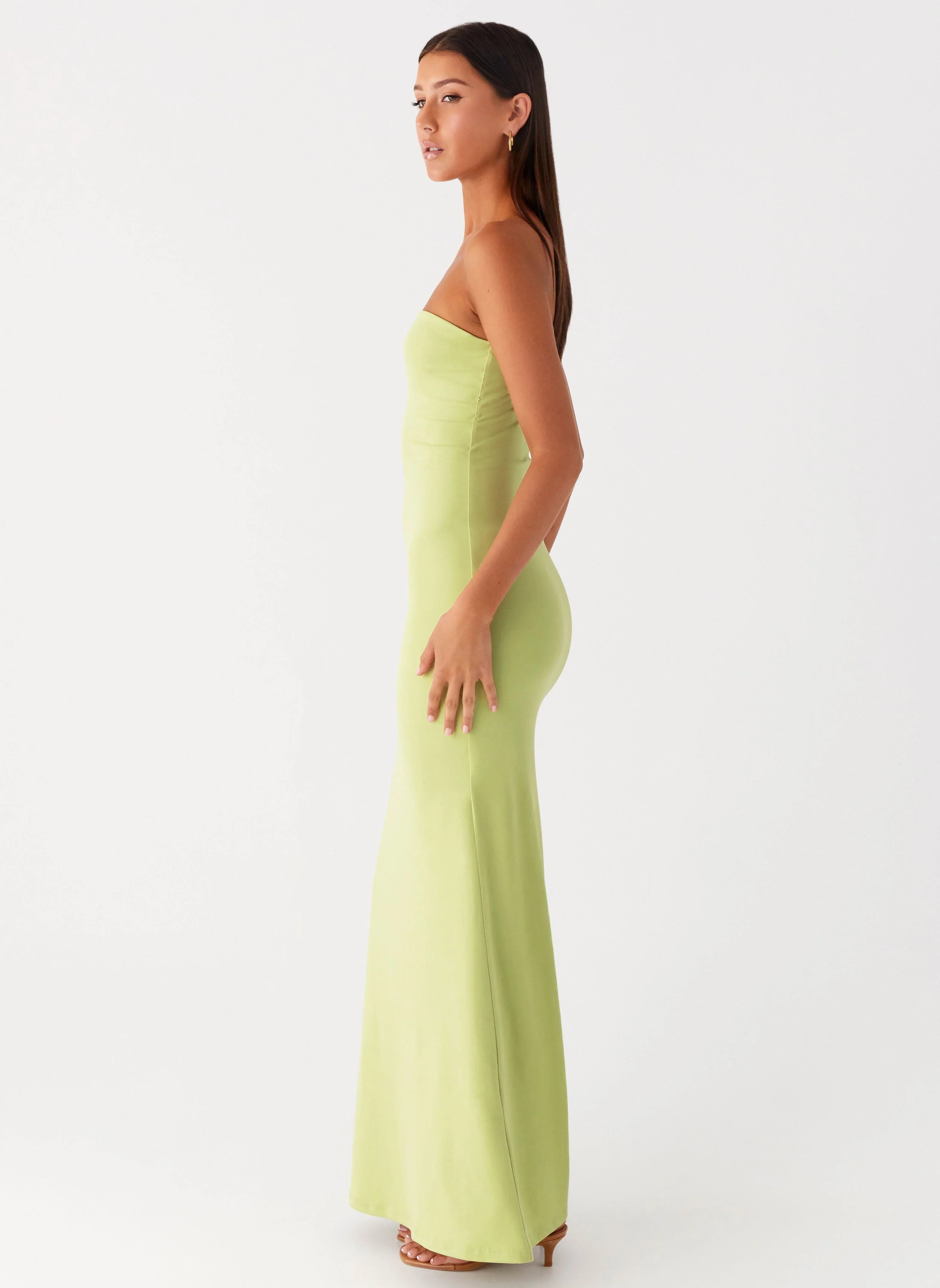 Moara Cut Out Maxi Dress Lime Green