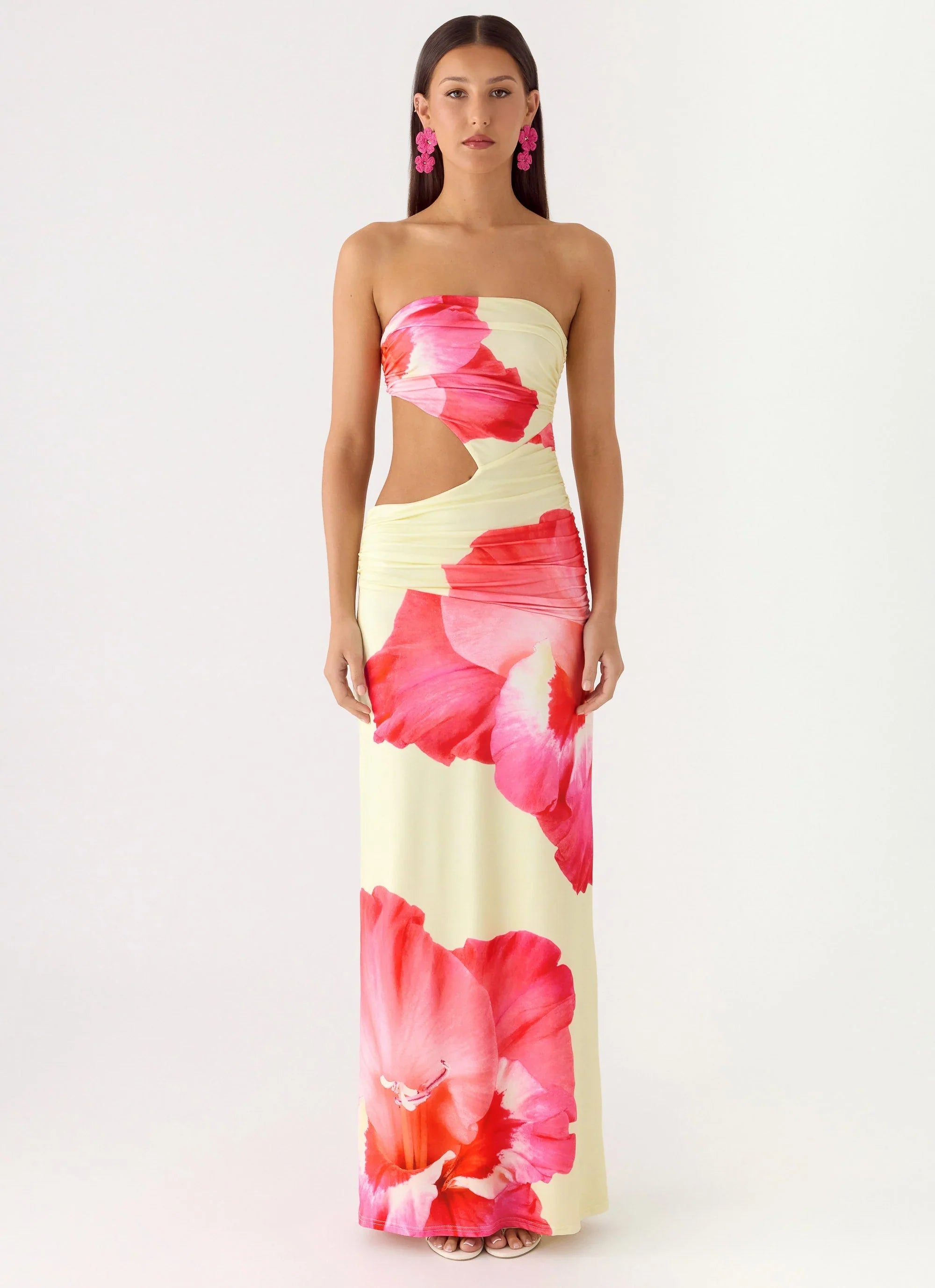 In The Rhythm Maxi Dress Yellow Floral Spritz