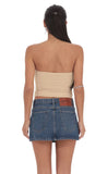 Embellished Tube Top in Beige