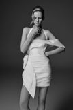 Claudine Taffeta Floral Mini Dress White