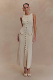 Sawyer Sleeveless Buttoned Maxi Dress Ivory