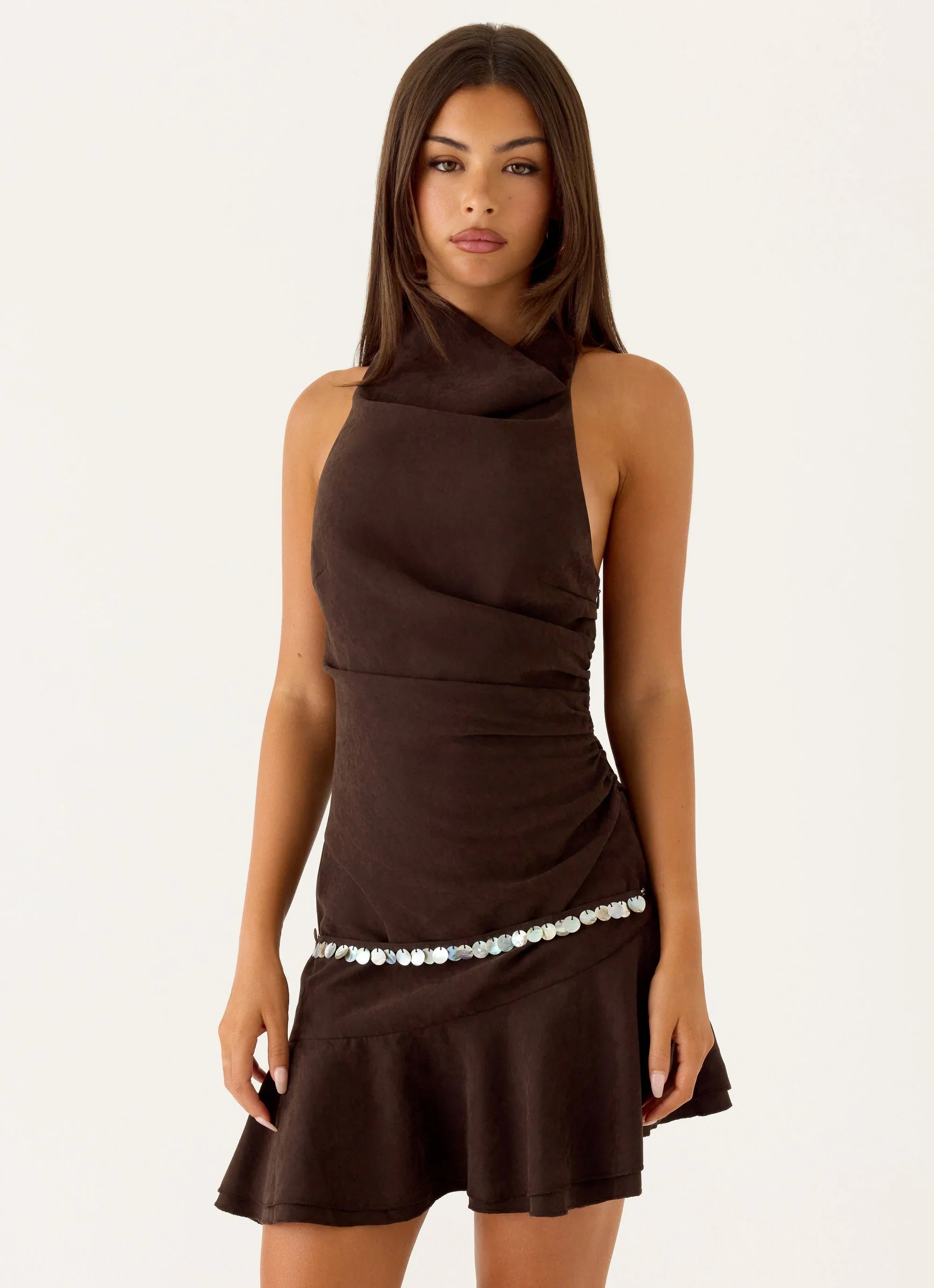 Natabelle Mini Dress Chocolate
