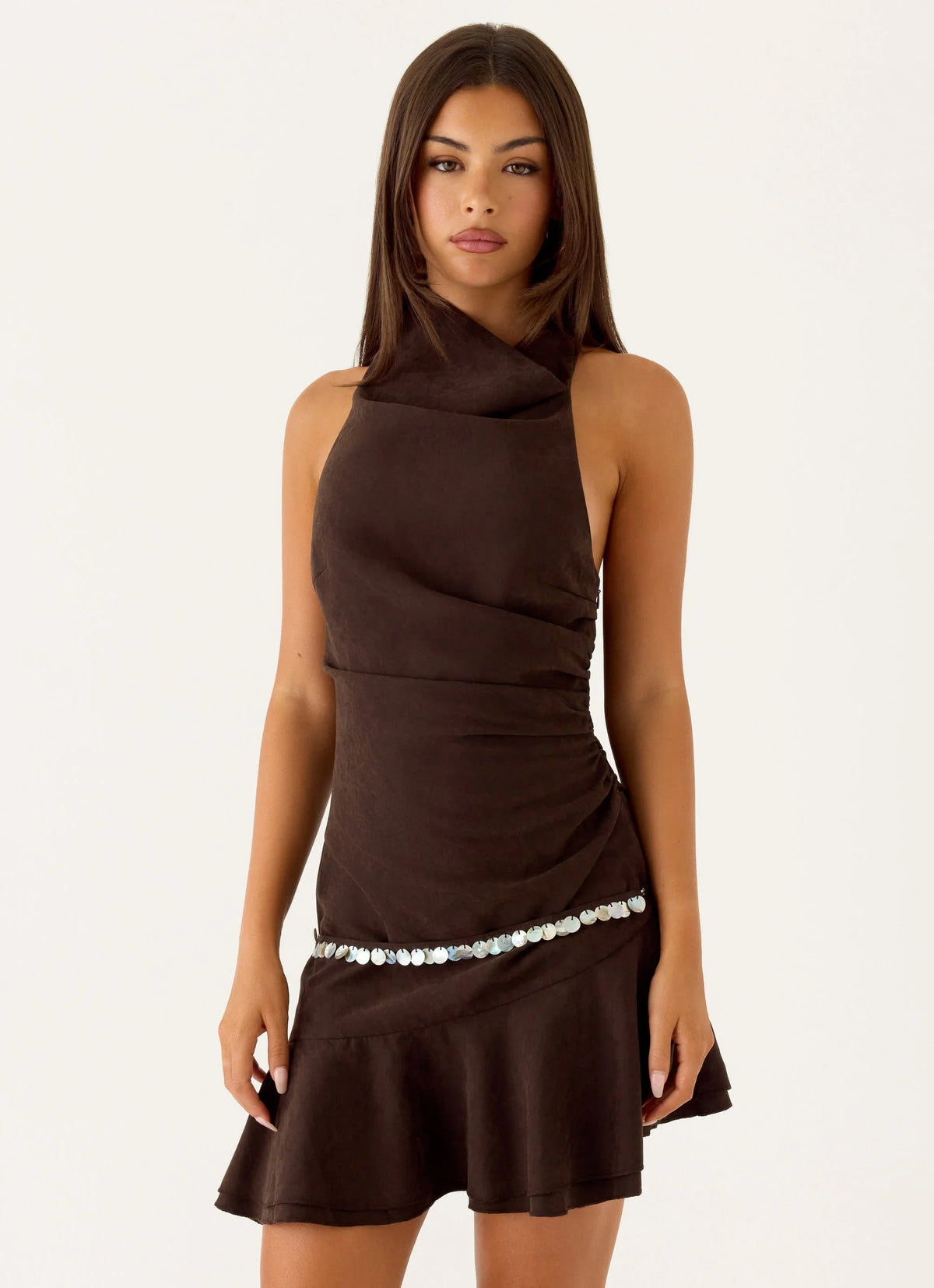 Natabelle Mini Dress Chocolate