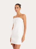 Cream Bandeau Tailored Mini Dress