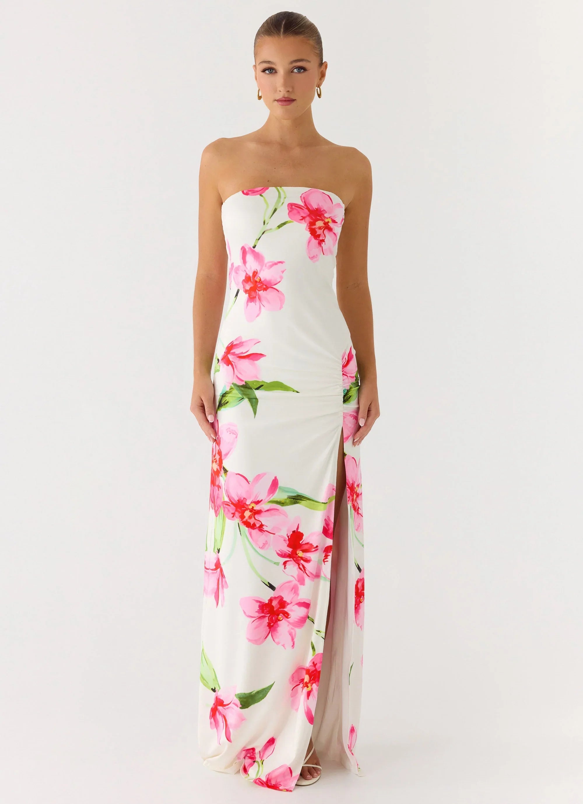 Erivo Strapless Maxi Dress Ivory Reef