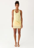 Kimana Halter Mini Dress Yellow
