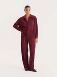 Burgundy Plisse Trouser