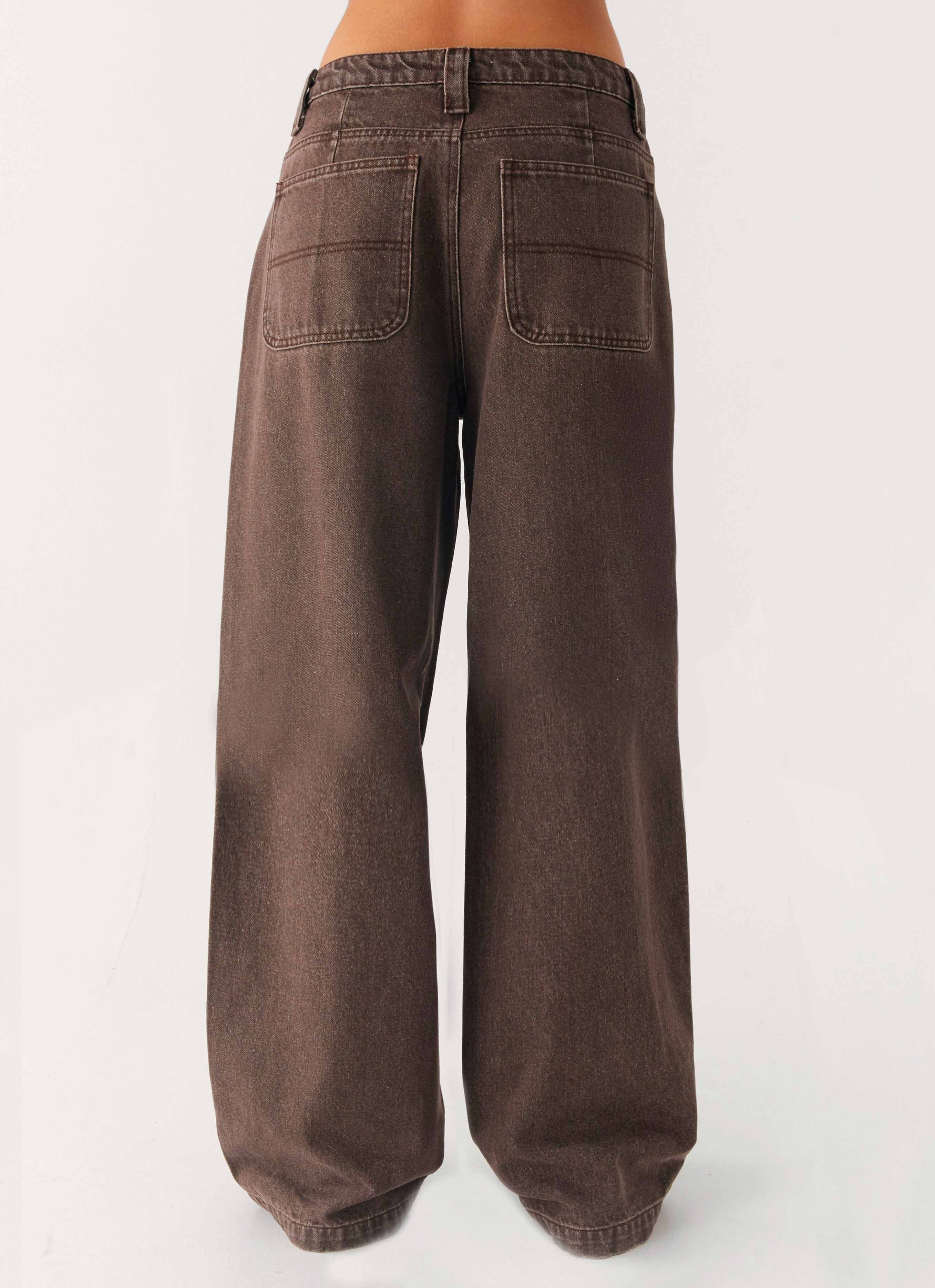 Midwest Low Rise Denim Jeans Light Wash Chocolate