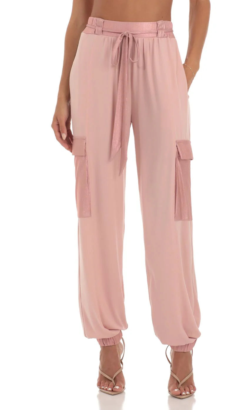 Shimmer Two Piece Set in Pink