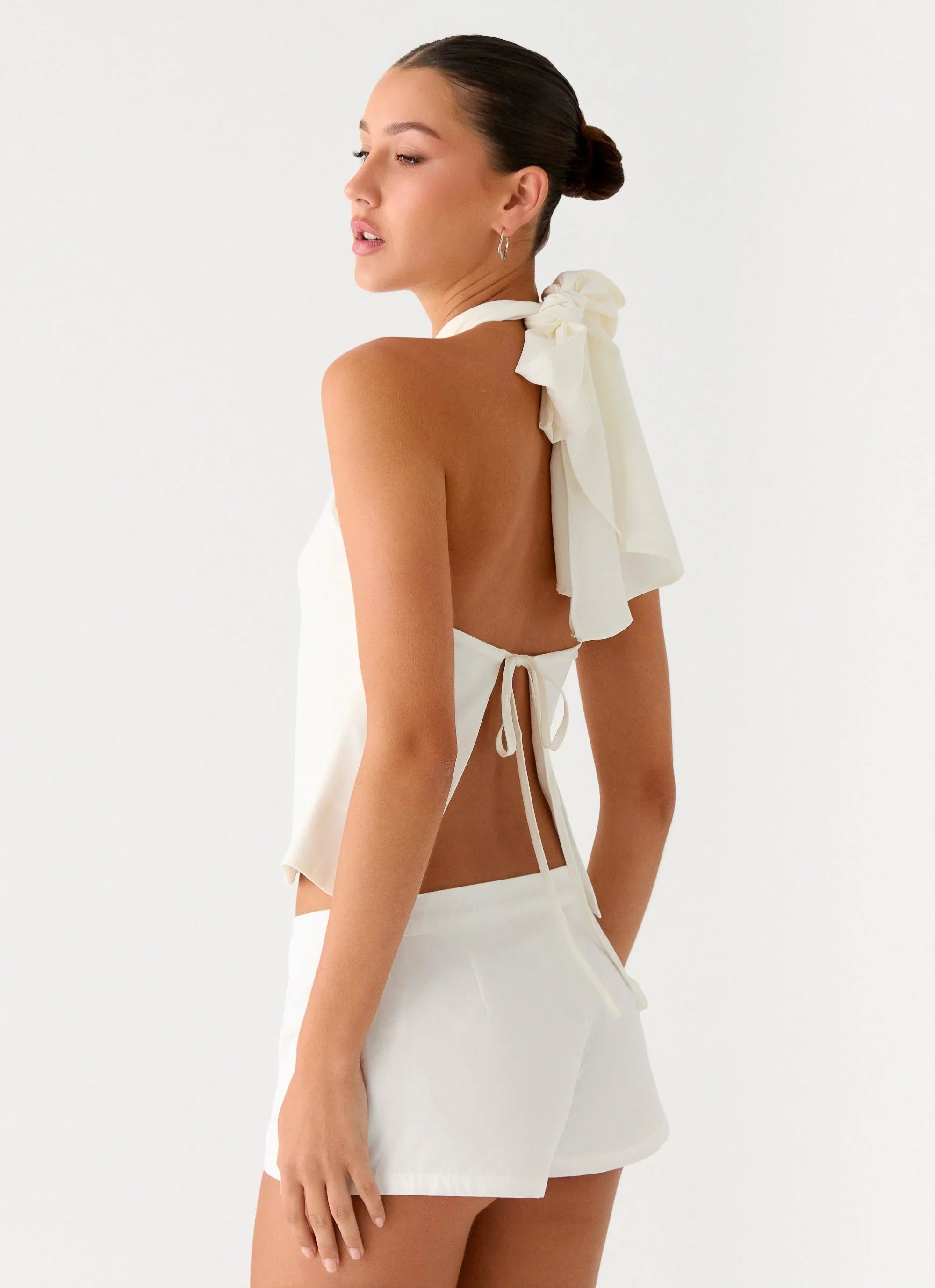 Maddox Scarf Top White
