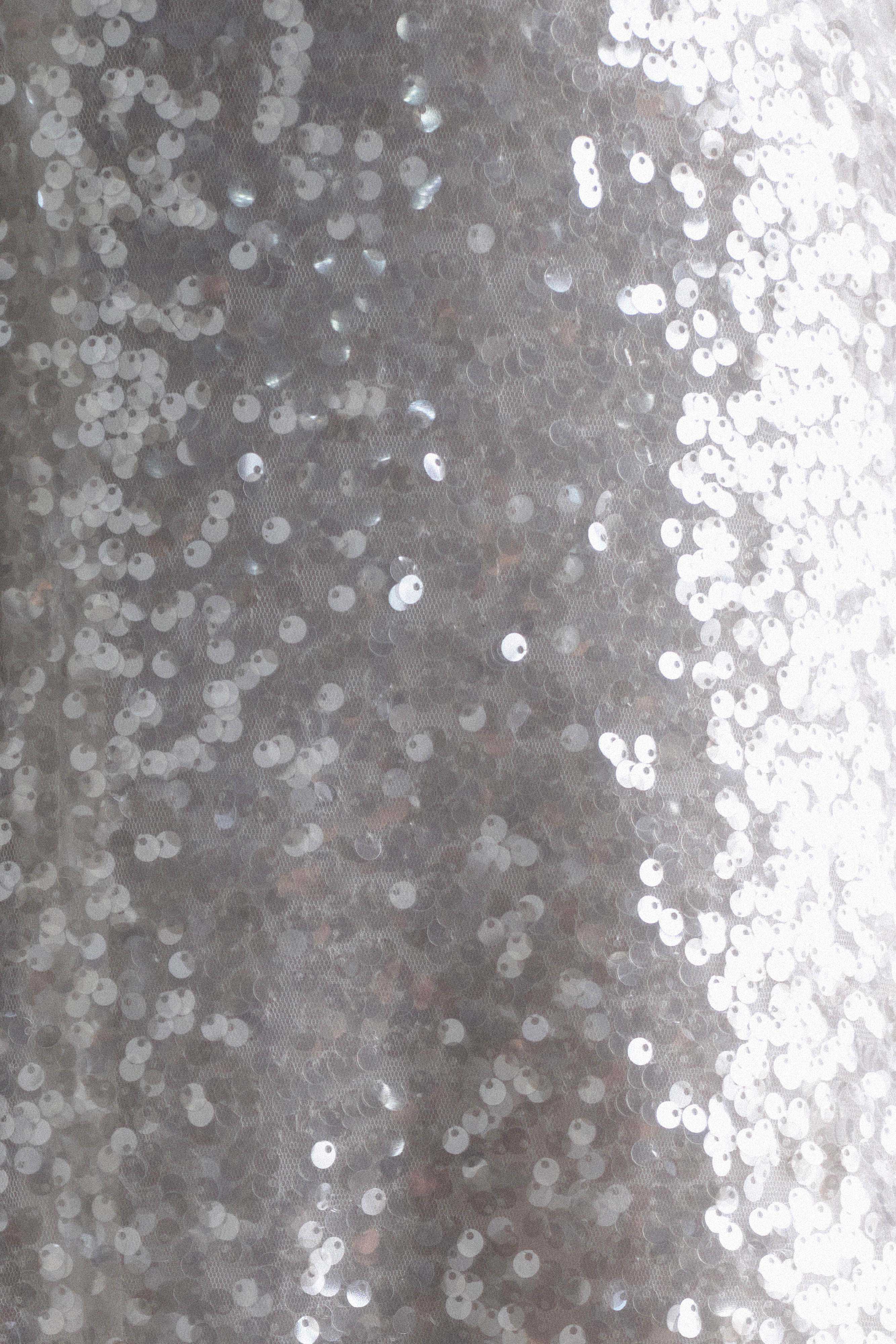 Sofia Long Sleeve Sequin Maxi Dress White