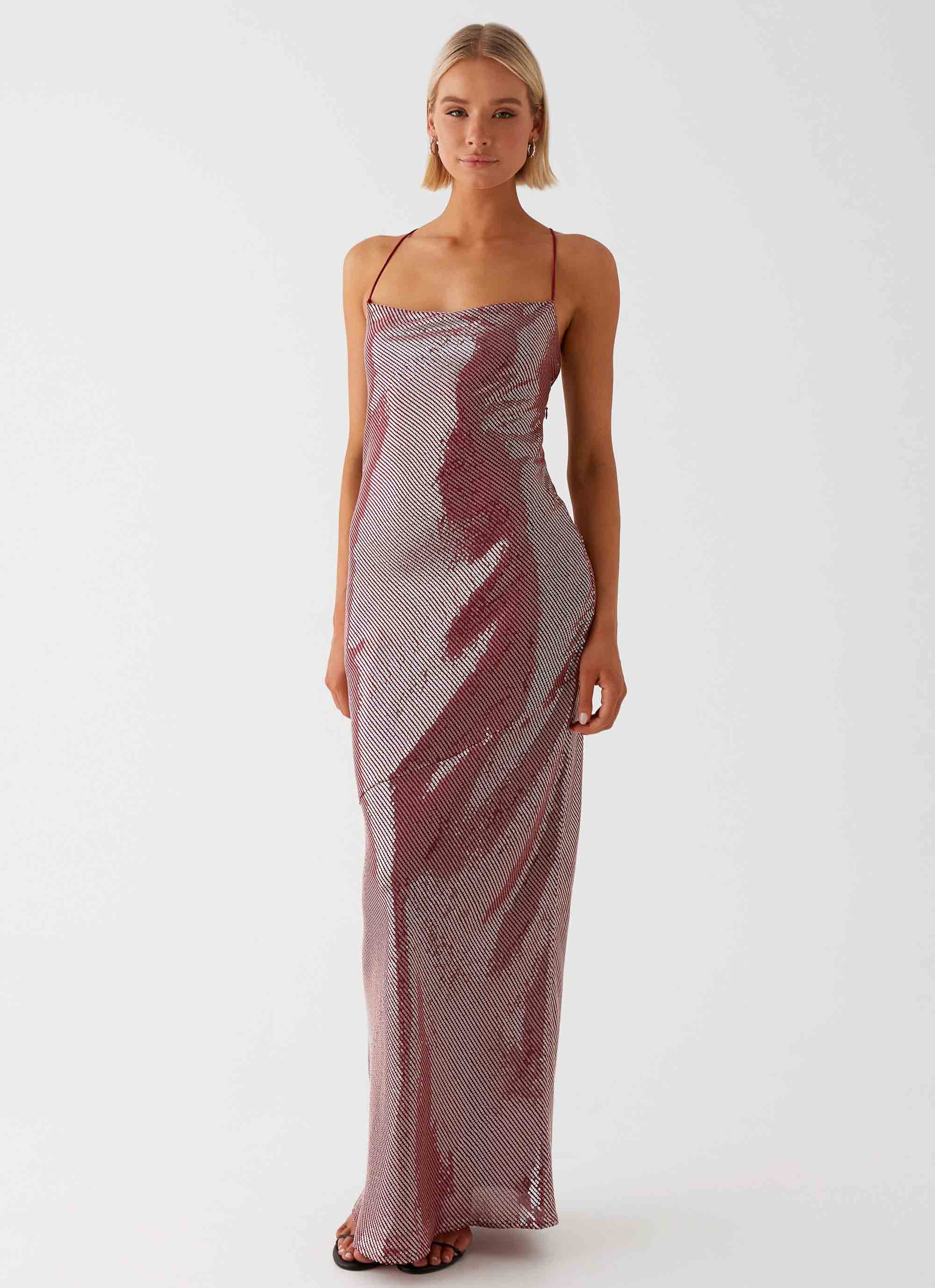 Jada Sequin Maxi Dress Red