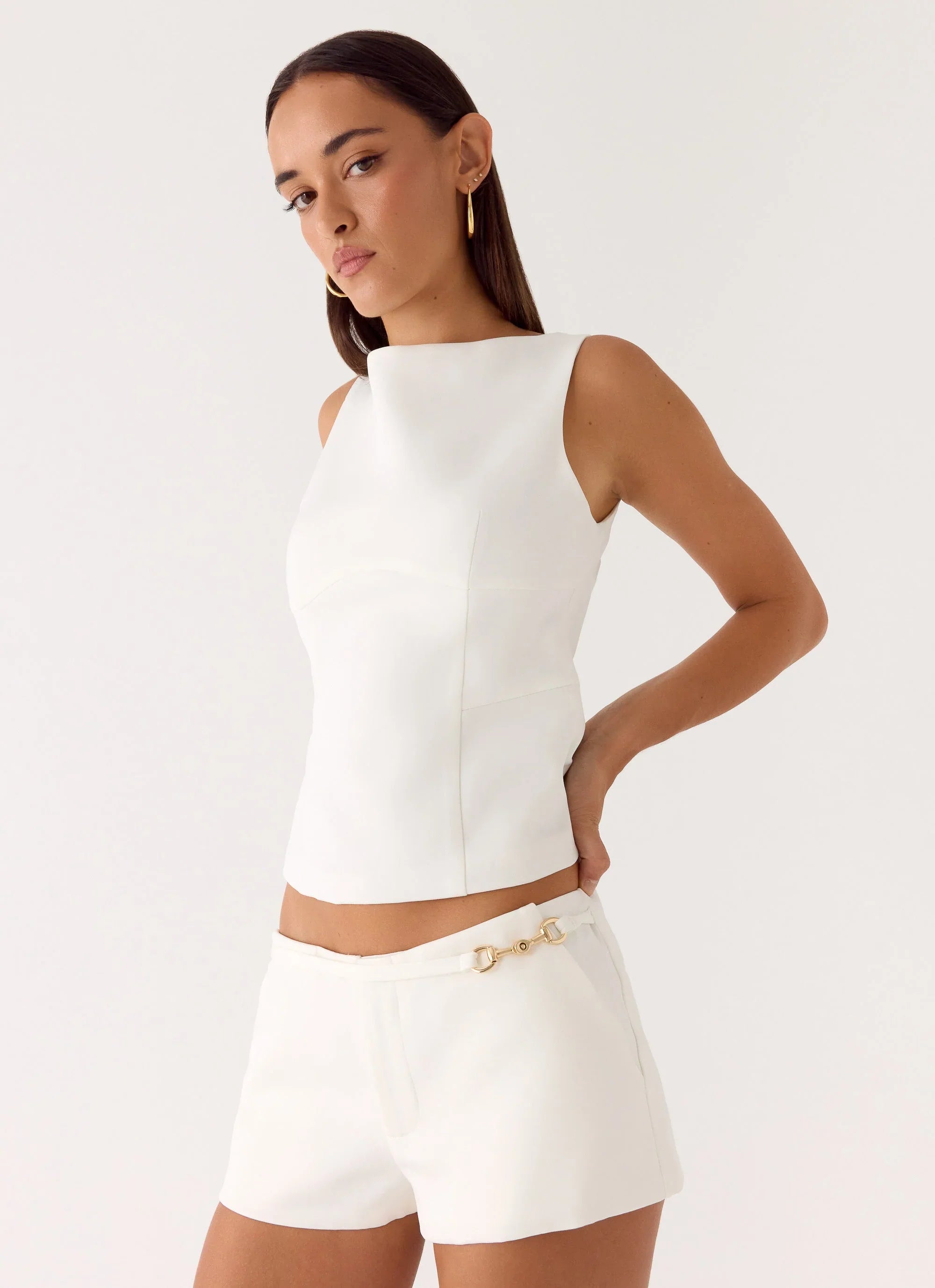 Lulita Belted Shorts White