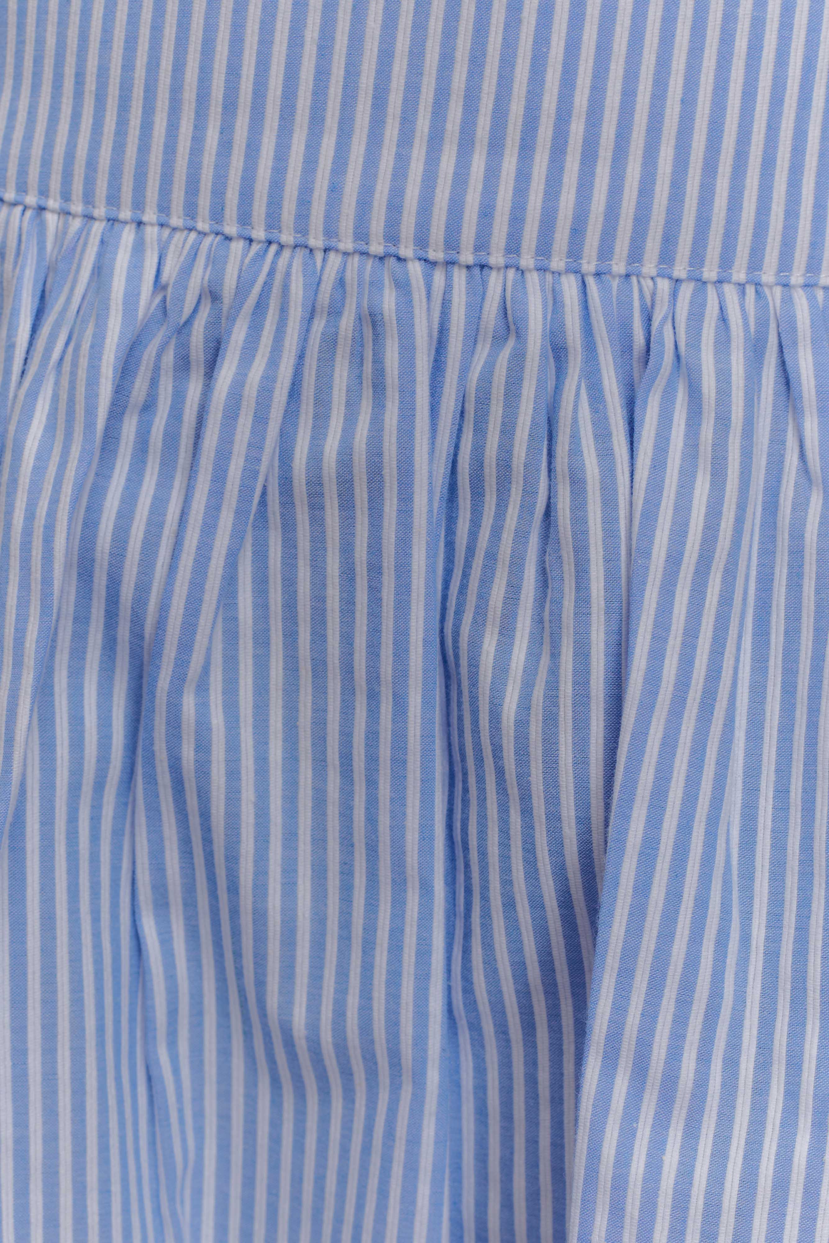 Gretel Hem Mini Skirt Blue Pinstripe