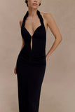 Vivianne Low Neck Maxi Dress Black
