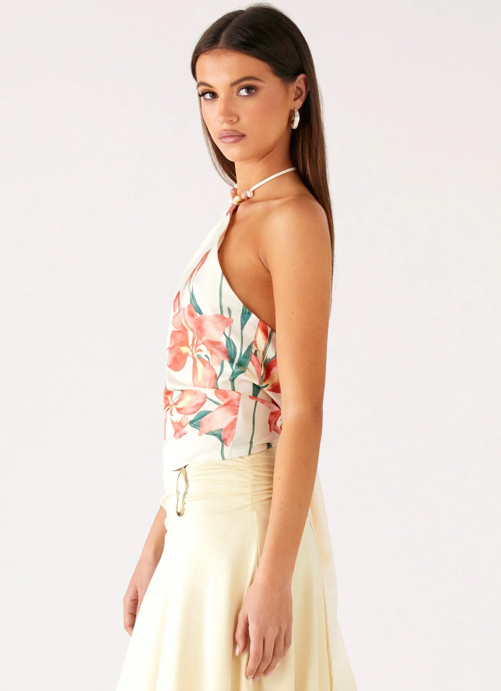 Loreta Beaded Tie Back Top Siena Floral