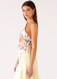 Loreta Beaded Tie Back Top Siena Floral