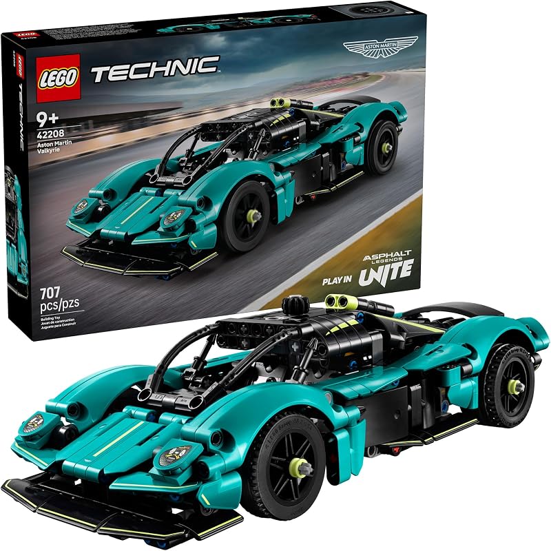 LEGO Technic Aston Martin Valkyrie Toy Car Kids Model Kit Toy for Boys and Girls Ages 9 Vehicle Building Set for Pretend Play STEM Learning Sports Car Gift Idea for Birthdays 42208