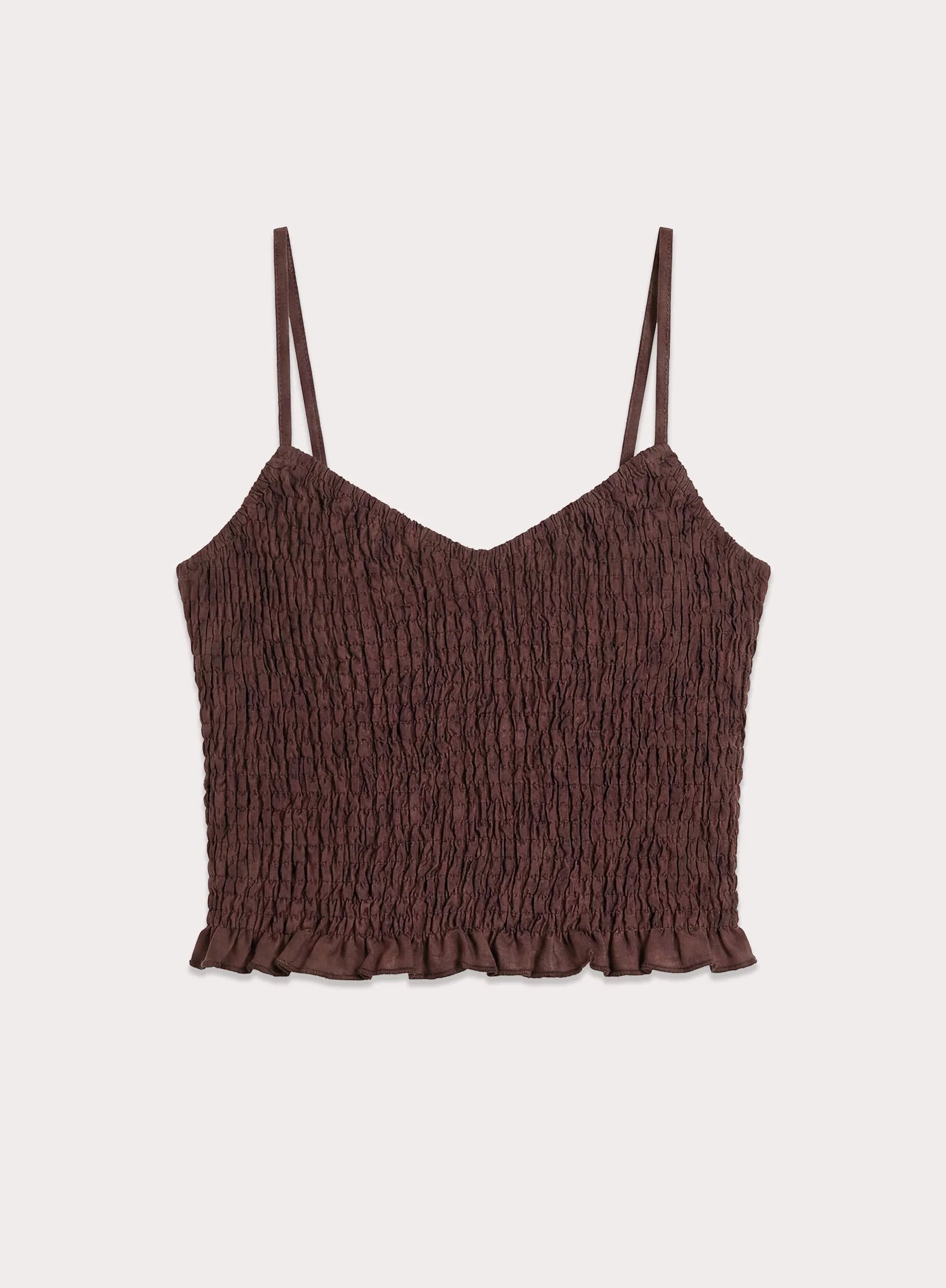 Chocolate Shirred Crop Top