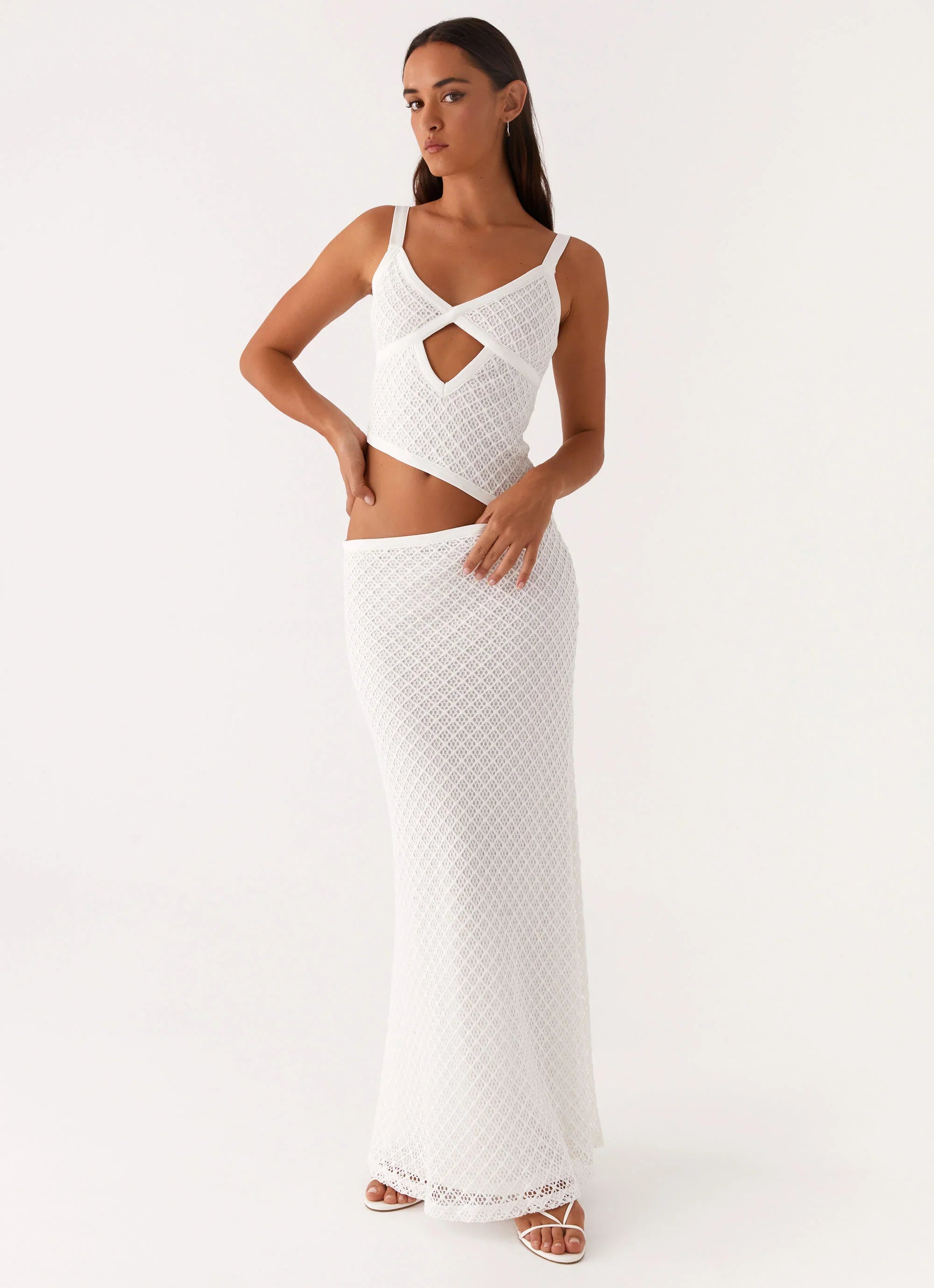 Jocelyn Maxi Dress White Crochet