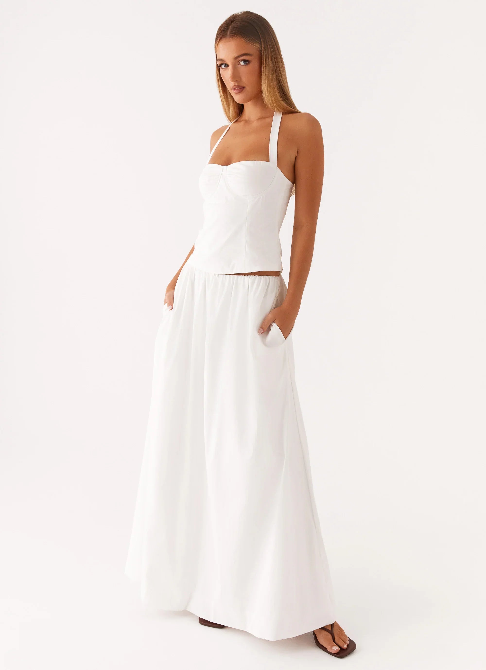Cheryl Maxi Skirt White
