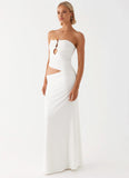 Wild Roses Maxi Dress White