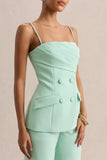 Lunivra Sage Square Neck Tailored Top