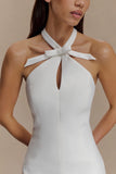 Freya Halter Bow Mini Dress Ivory