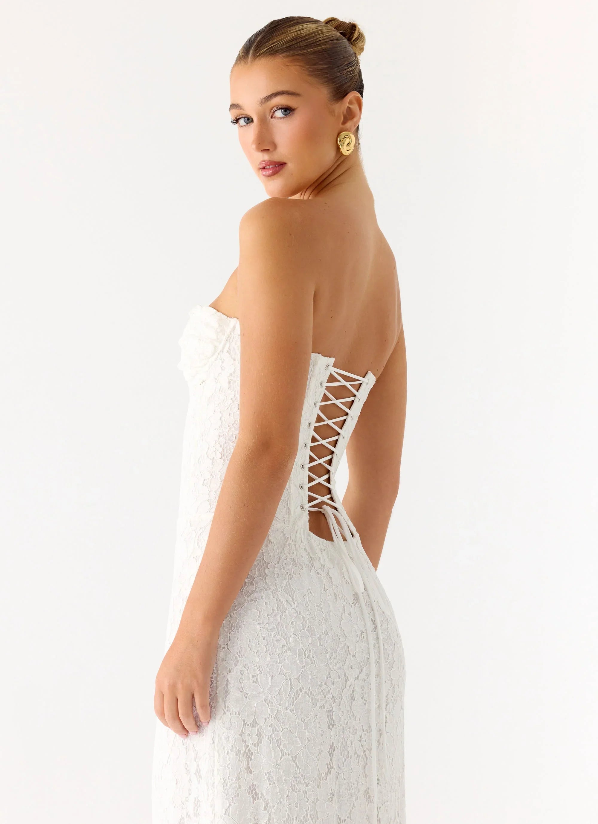 Already Know Lace Maxi Dress White