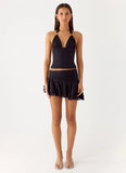 Willow Chiffon Mini Skirt Black