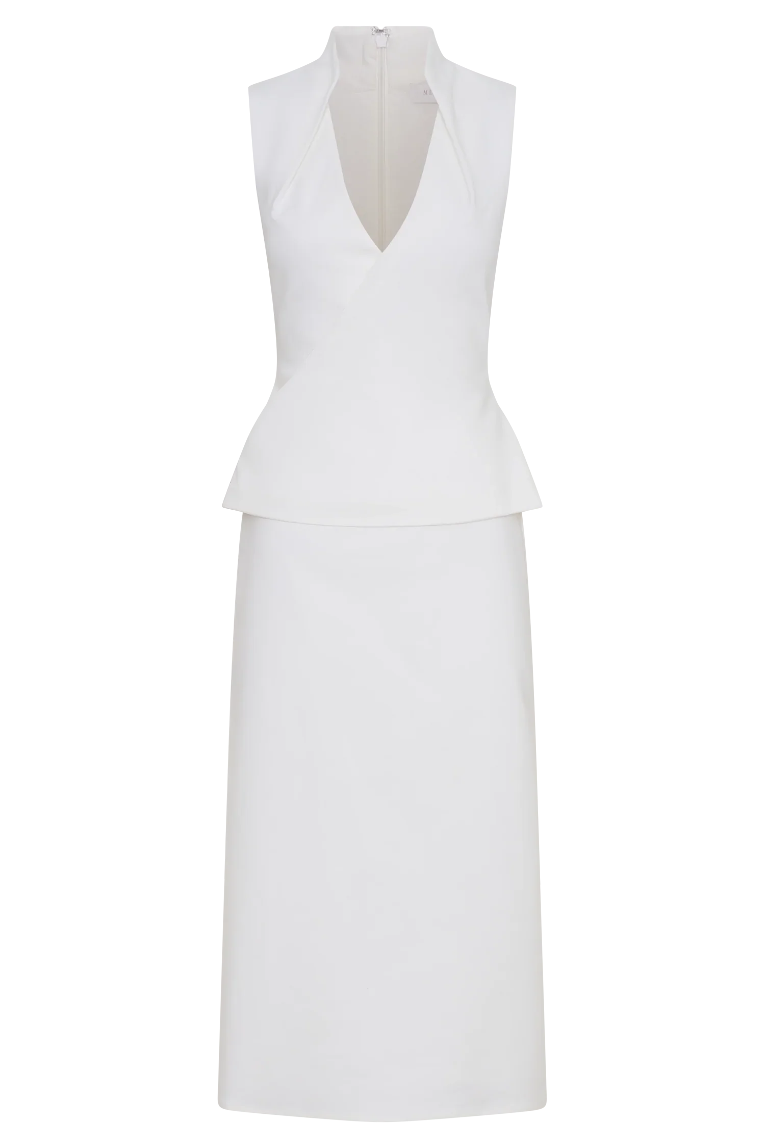 Yanina Cotton Halter Midi Dress White