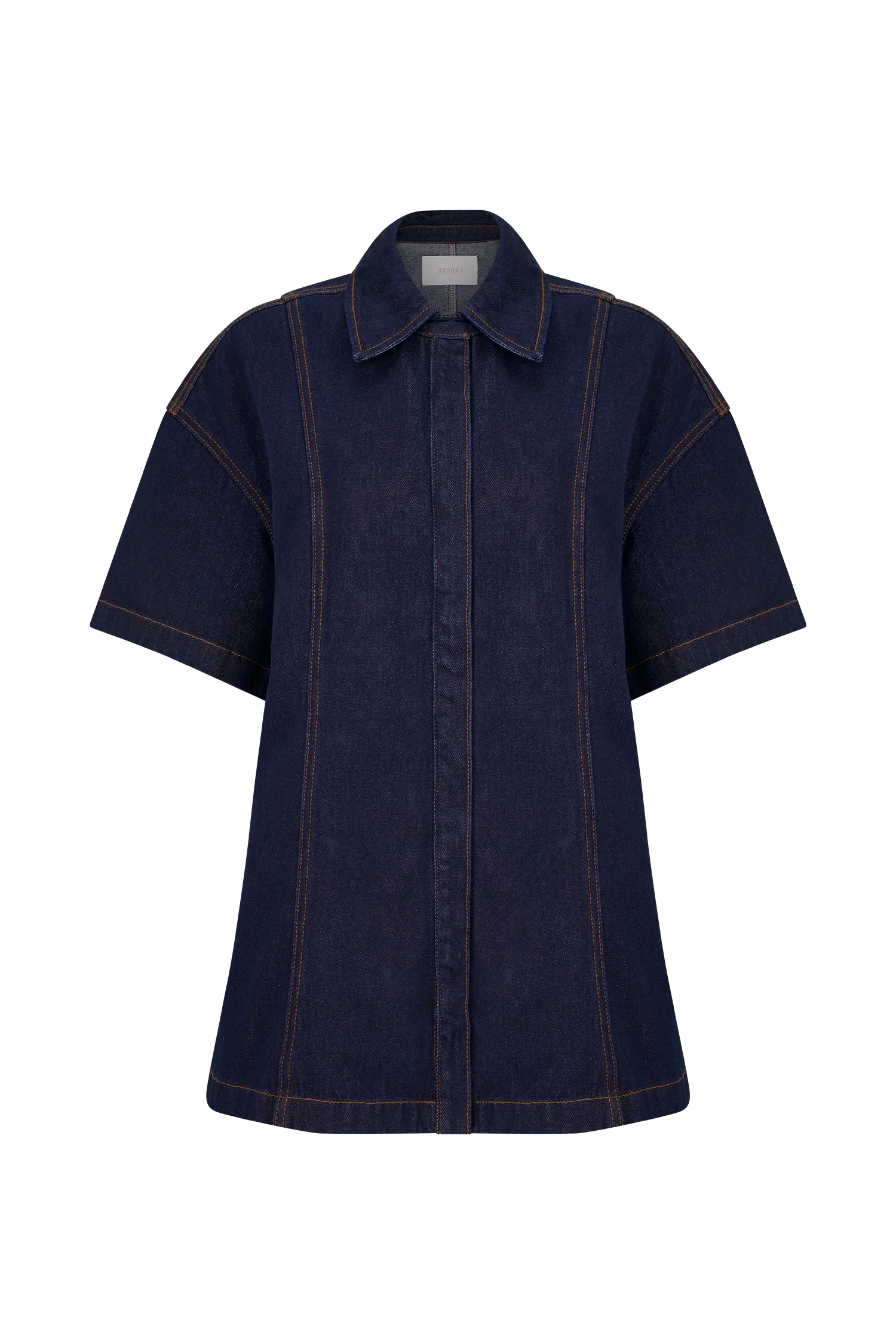 Maya Oversized Denim Shirt Indigo Blue