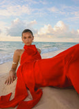 Rumina Sash Maxi Dress Tangerine