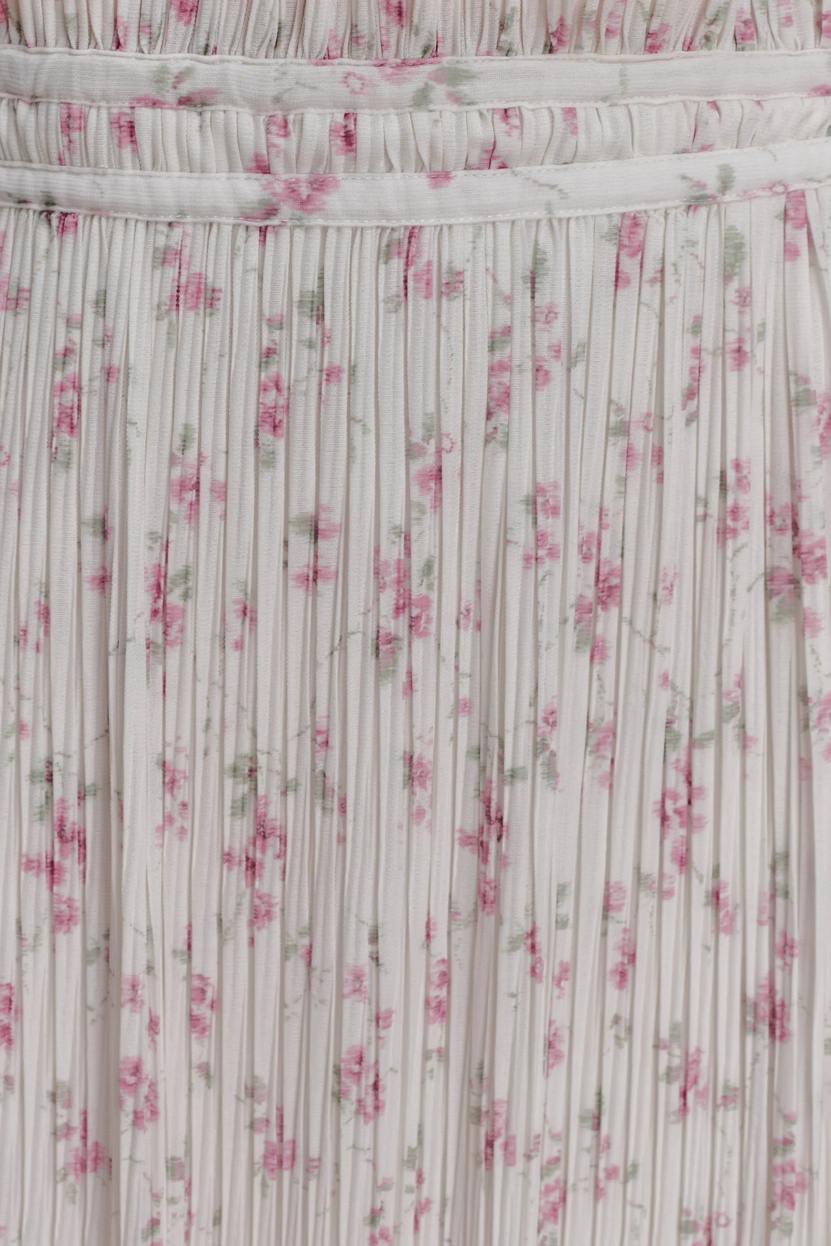 Amaris Gathered Plisse Maxi Skirt Floral Ditsy Print