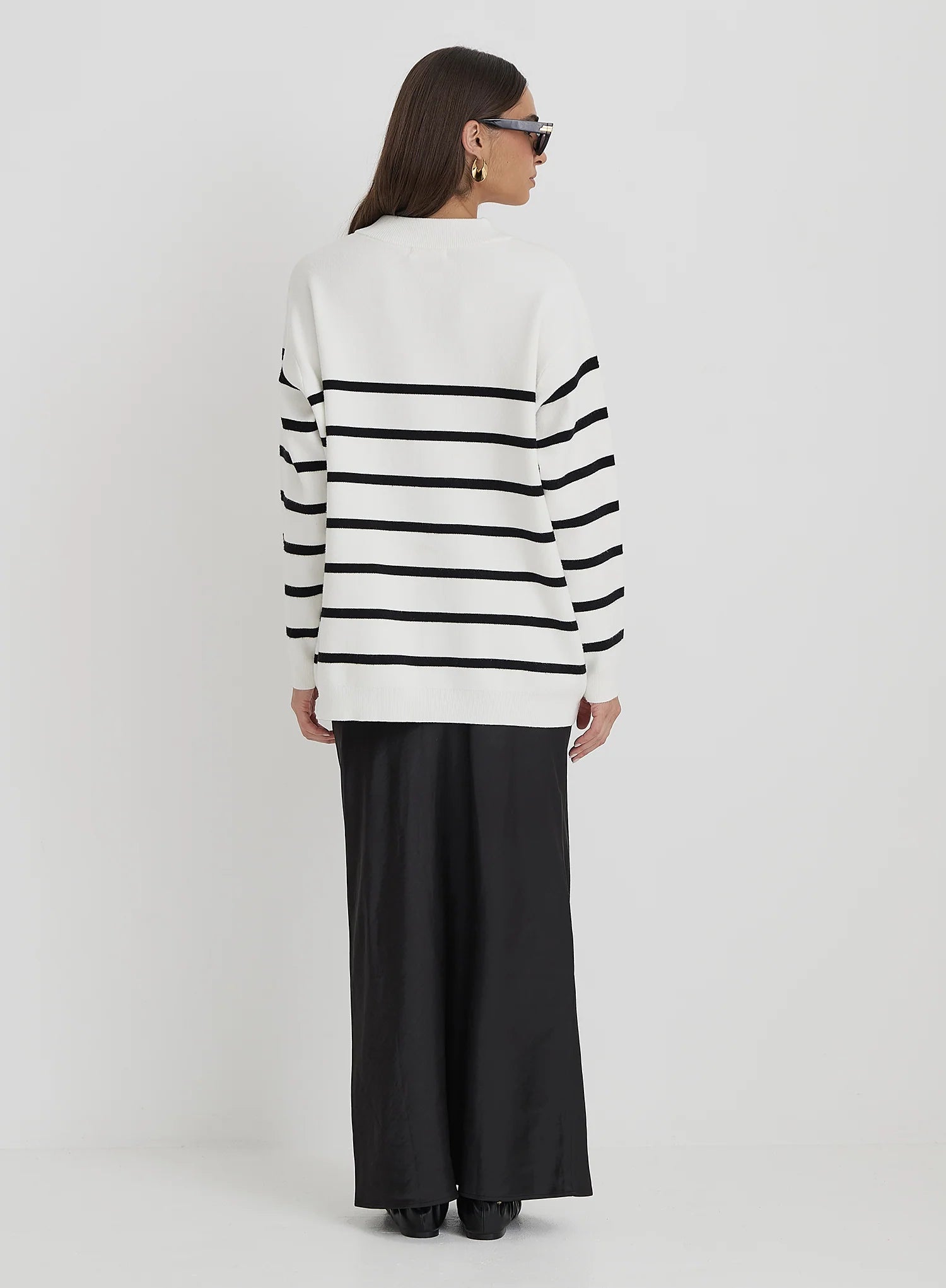 Cream And Navy Stripe Jumper